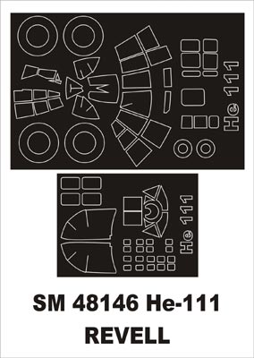 Heinkel He-111H-6 canopy frame paint mask (outside only) (designed to be used with Monogram and Revell kits)