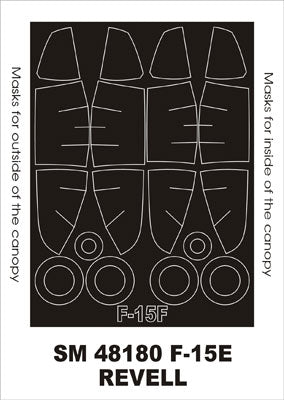 McDonnell F-15E Strike Eagle canopy frame paint masks (inside and outside) (designed to be used with Revell kits)
