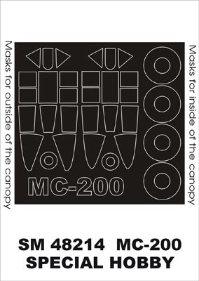Macchi C.200 canopy frame paint masks (inside and outside) (designed to be used with Special Hobby kits)