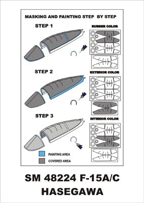 McDonnell F-15A/C canopy frame paint masks (inside and outside) (designed to be used with Hasegawa kits)[F-15C]