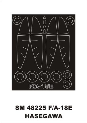 Boeing F-18E canopy frame paint masks (inside and outside) (designed to be used with Hasegawa kits)