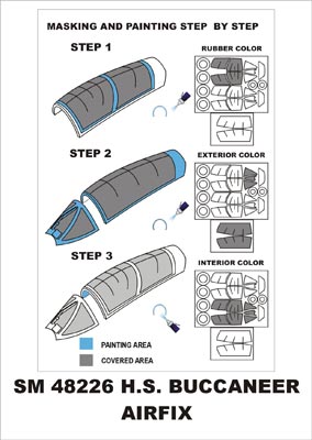 Blackburn/Hawker-Siddeley Buccaneer S.2B canopy frame paint masks (inside and outside) (designed to be used ONLY with ORIGINAL ISSUE Airfix kits)