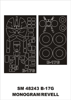 Boeing B-17G Flying Fortress canopy frame paint mask (outside only) (designed to be used with Monogram kits)