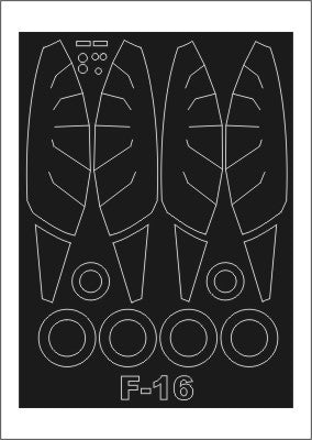 Lockheed-Martin F-16CJ Fighting Falcon canopy frame paint masks (inside and outside) (designed to be used with Tamiya kits)