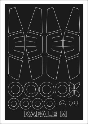 Dassault Rafale M canopy frame paint masks (inside and outside) (designed to be used with Revell kits)