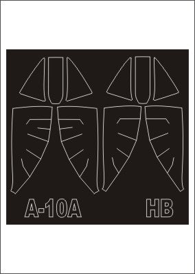 Fairchild A-10A Thunderbolt Mk.II canopy frame paint masks (inside and outside) (designed to be used with Hobby Boss kits)