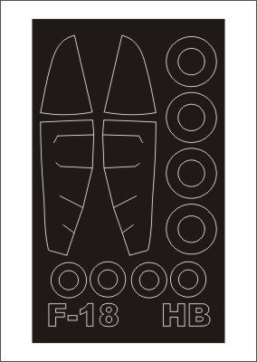 McDonnell-Douglas F-18A/C canopy frame paint mask (outside only) (designed to be used with Hobby Boss kits)