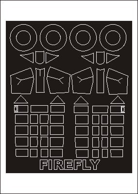 Fairey Firefly FR.1 canopy frame paint masks (inside and outside) (designed to be used with AZ Model kits)[TT.1]