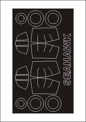 Hawker Sea Hawk FGA.6 canopy frame paint masks (inside and outside) (designed to be used with Trumpeter kits)[Mk.100 / Mk.101]
