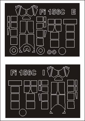 Fieseler Fi-156C 'Storch' canopy frame paint masks (inside and outside) (designed to be used with Tamiya kits)