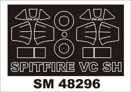 Supermarine Spitfire Mk.VC canopy frame paint masks (inside and outside) (designed to be used with Special Hobby kits)