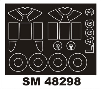 Lavochin LaGG-3 canopy frame paint masks (inside and outside) (designed to be used with ICM UA UK kits)