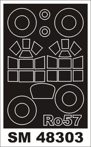 IMAM Ro-57 canopy frame paint masks (inside and outside) (designed to be used with Special Hobby kits)