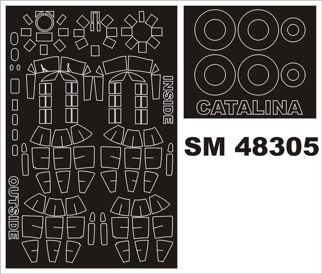 Consolidated PBY/OA-10A Catalina canopy frame paint masks (inside and outside) (designed to be used with Revell kits)