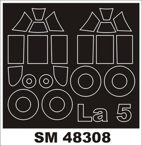 Lavochkin La-5 canopy frame paint masks (inside and outside) (designed to be used with Zvezda kits)