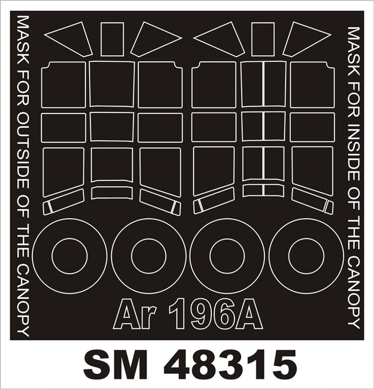 Arado Ar-196A-2/Ar-196A-5 canopy frame paint masks (inside and outside) (designed to be used with Italeri kits)