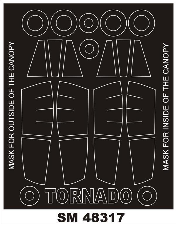 Panavia Tornado GR Mk.I/IDS canopy frame paint masks (inside and outside) (designed to be used with Hobby Boss kits)