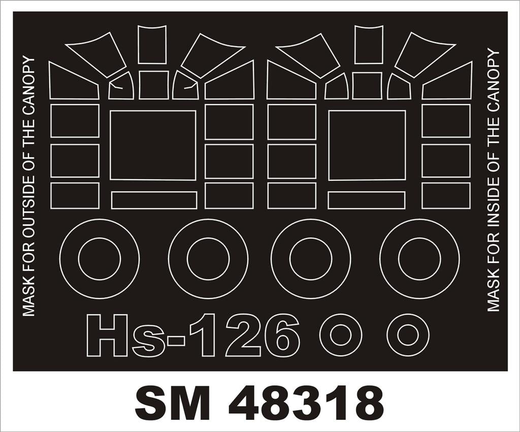 Henschel Hs-126 canopy frame paint masks (inside and outside) (designed to be used with ICM UA UK kits) [Hs-126A-1 Hs-126B-1]