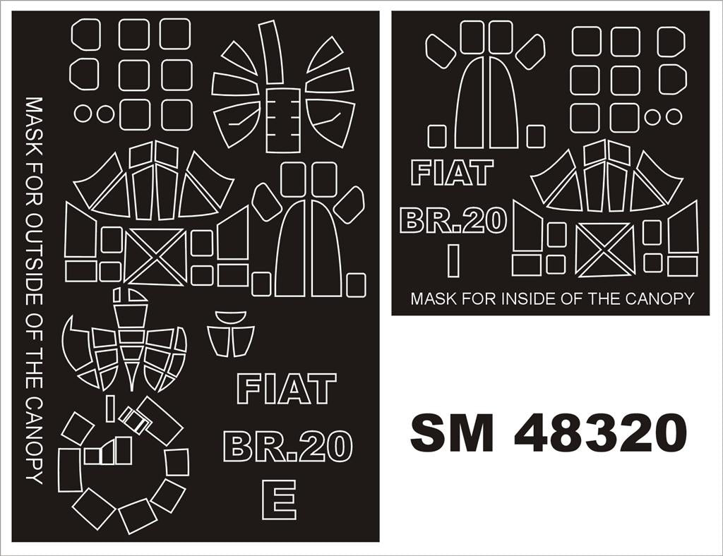 FIAT BR.20 canopy frame paint masks (inside and outside) (designed to be used with Special Hobby kits)