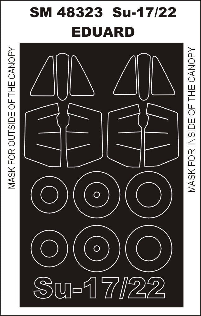 Sukhoi Su-22M3/Su-22M4 canopy frame paint masks (inside and outside) (designed to be used with EDUARD kits)