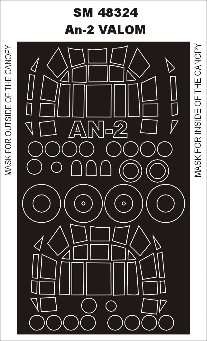 Antonov An-2 canopy frame paint masks (inside and outside) (designed to be used with VALOM kits)[An-2T]