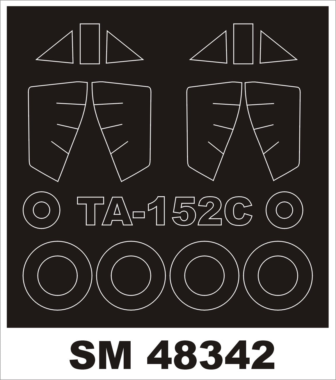 Focke-Wulf Ta-152 canopy frame paint masks (inside and outside) (designed to be used with Hobby Boss kits) [Ta-152C-0 Ta-152C-1 Ta-152C-11 Ta-152C-1/R14]