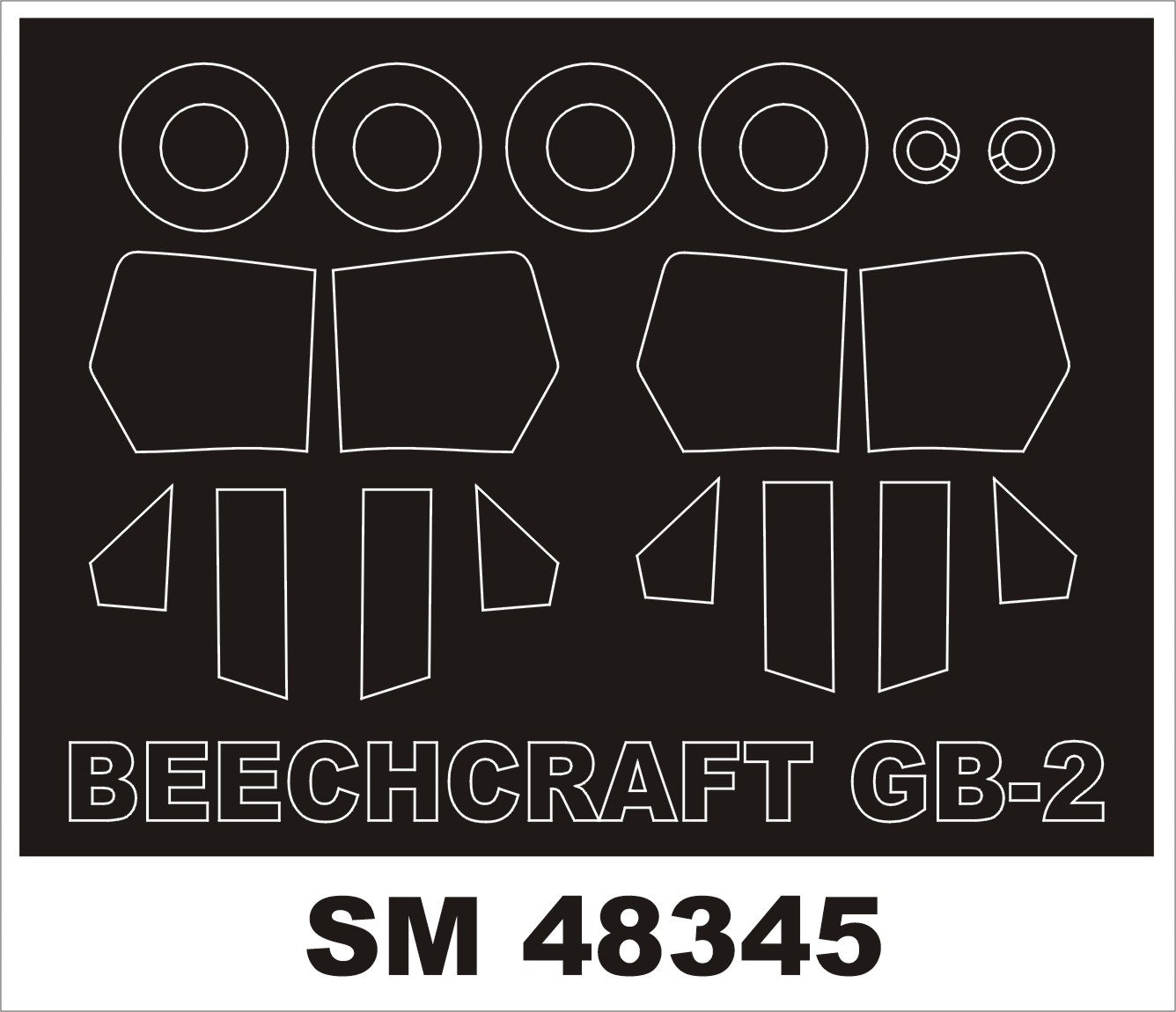 Beechcraft GB-2 Traveller Mk.II canopy frame paint masks (inside and outside) (designed to be used with Roden kits)
