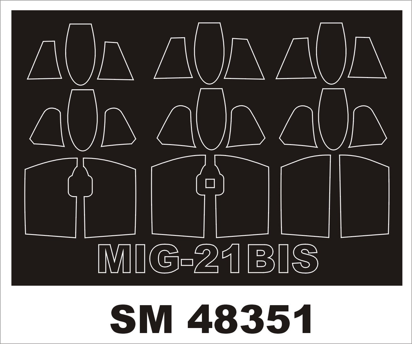 Mikoyan MiG-21 Bis canopy frame paint masks (inside and outside) (designed to be used with EDUARD kits)