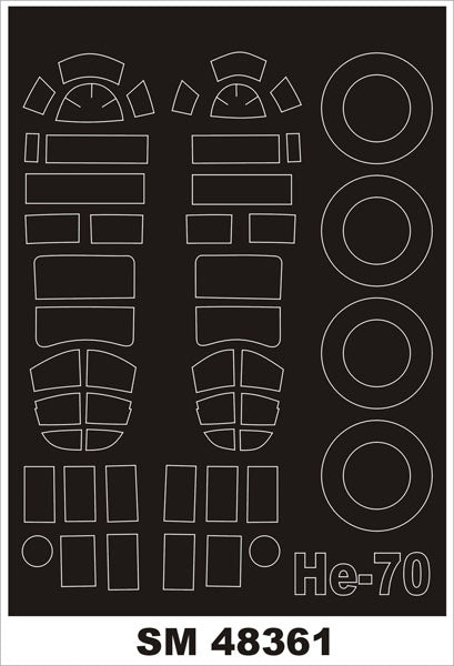 Heinkel He-70 canopy frame paint masks (inside and outside) (designed to be used with AZ Model kits)
