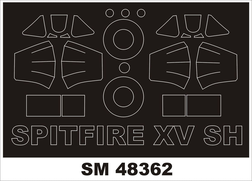 Supermarine Seafire Mk.XV canopy frame paint masks (inside and outside) (designed to be used with Special Hobby kits)