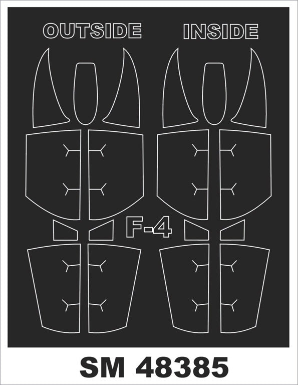 McDonnell F-4 PHANTOM canopy frame paint masks (inside and outside) (designed to be used with ACADEMY and Eduard kits)[F-4B F-4C F-4D F-4N]