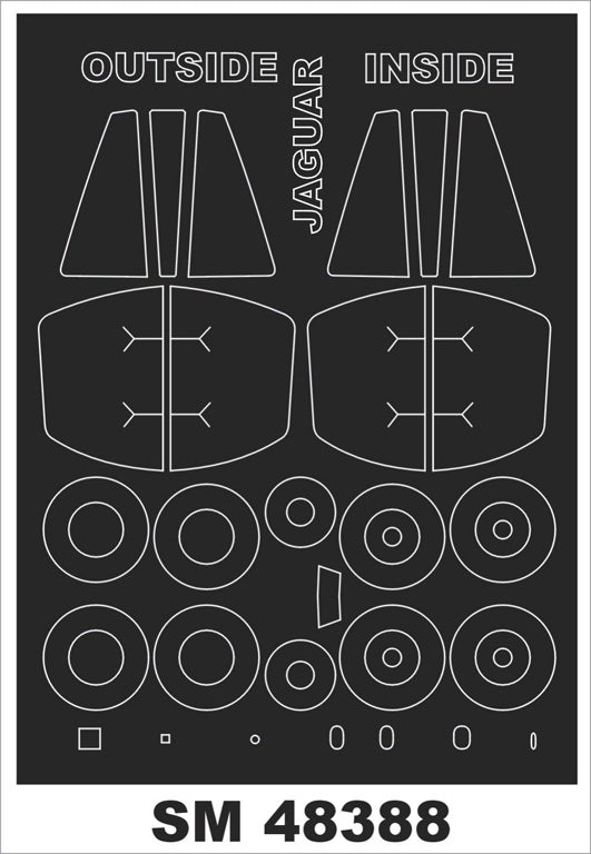 Sepecat Jaguar A canopy frame paint masks (inside and outside)(designed to be used with Kitty Hawk Models Models and Zimi Model kits)