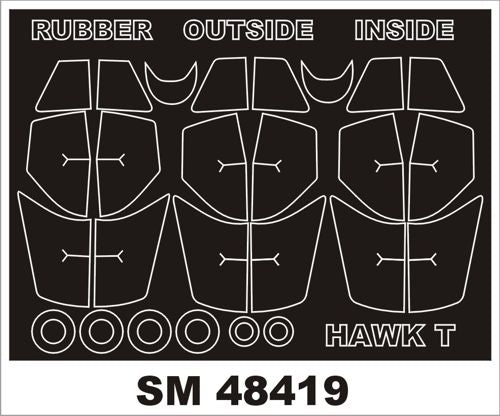 BAe Hawk T.1a (canopy frame paint masks (inside and outside)) (designed to be used with Hobby Boss kits)