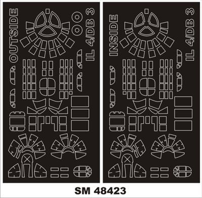 Ilyushin IL-4 2 canopy frame paint mask (inside & outside) (designed to be used with Bobcat Models and Xuntong Model kits) [Ilyushin DB-3F / IL-4 / IL-4T]