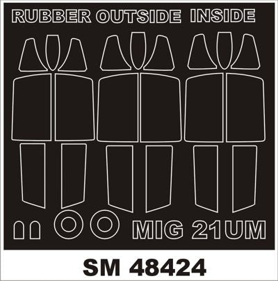 Mikoyan MiG-21UM (canopy frame paint masks (inside and outside)) (designed to be used with Trumpeter kits)
