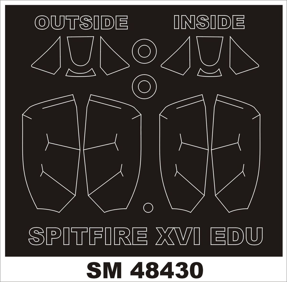 Supermarine Spitfire Mk.XVI (BUBBLETOP)	 (designed to be used with Eduard kits)	 (outside and inside canopy masks)