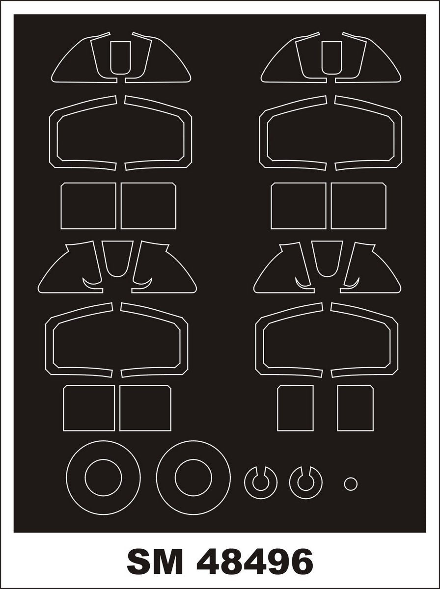 Supermarine Spitfire Mk.1 canopy frame paint mask (inside & outside) (designed to be used with Tamiya kits)