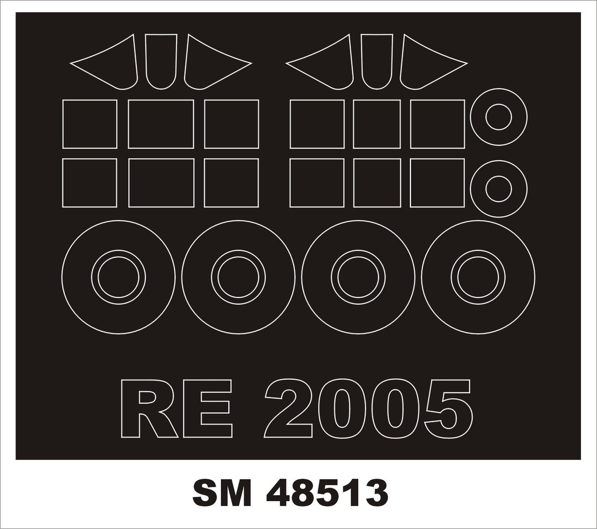 Reggiane Re.2005 2 canopy masks (inside & outside) (designed to be used with Sword SW48010 kits)