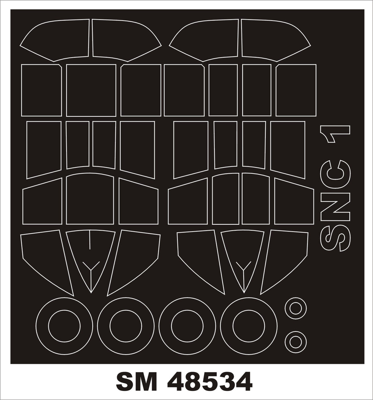 Curtiss-Wright SNC-1 Falcon II designed to be used with Dora Wing kits) canopy frame paint mask (inside & outside)