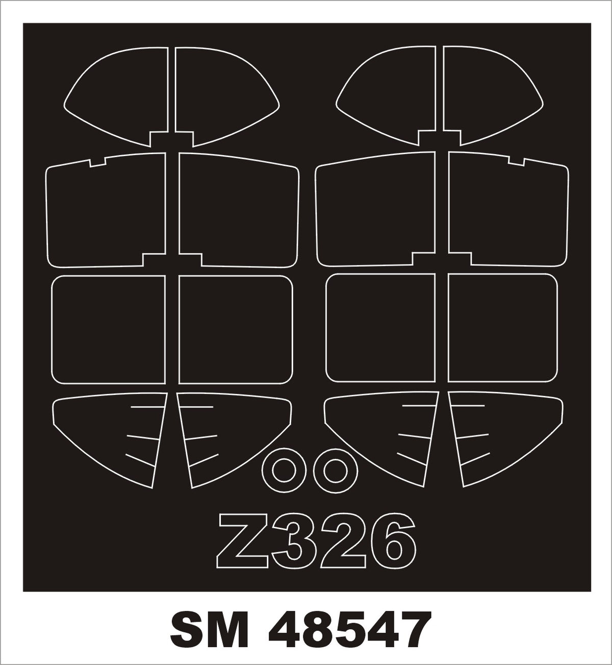 Zlin Z-326 Trener (designed to be used with (designed to be used with Eduard with Revell kits) 	 canopy frame paint mask (inside & outside)