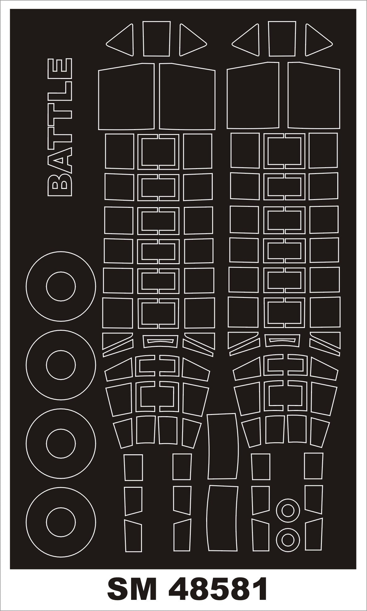 FAIREY BATTLE (designed to be used with Trumpeter kits) canopy frame paint mask (inside & outside)