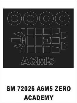 Nakajima A6M5 Zero canopy frame paint mask (outside only) (designed to be used with Academy kits)