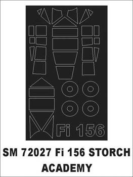 Fieseler Fi-156C 'Storch' canopy frame paint mask (outside only) (designed to be used with Academy kits)