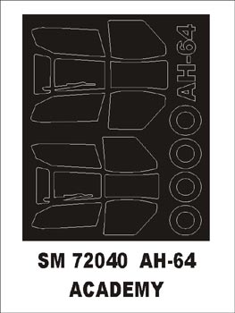 Bell/Boeing AH-64A Apache canopy frame paint mask (outside only) (designed to be used with Academy kits)