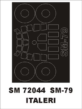 Savoia-Marchetti SM.79 canopy frame paint mask (outside only) (designed to be used with Italeri kits)