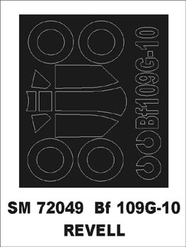 Messerschmitt Bf-109G-10 canopy frame paint mask (outside only) (designed to be used with Academy kits)