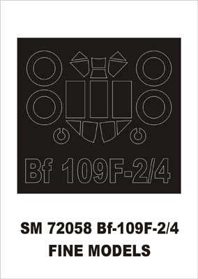 Messerschmitt Bf-109F-2/4 canopy frame paint mask (outside only) (designed to be used with Fine Molds kits)