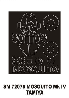 de Havilland Mosquito Mk.IV canopy frame paint mask (outside only) (designed to be used with Tamiya kits)