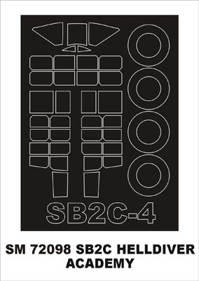 Curtiss SB2C Helldiver canopy frame paint mask (outside only) (designed to be used with Academy kits)