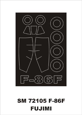 North-American F-86F canopy frame paint mask (outside only) (designed to be used with Fujimi kits)
